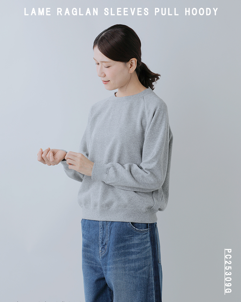 NOUVELLES DU PARADIS(ヌーベル ドゥ パラディ)コットンラメ裏毛ラグランプルオーバーpc25309g