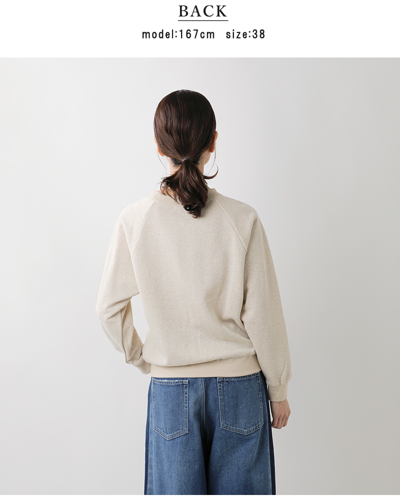 NOUVELLES DU PARADIS(ヌーベル ドゥ パラディ)コットンラメ裏毛ラグランプルオーバーpc25309g