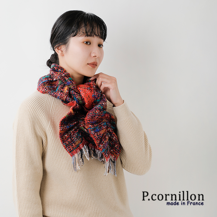 P.Cornillon(ピーコルニオン)フレアーフリンジストールpcf253004