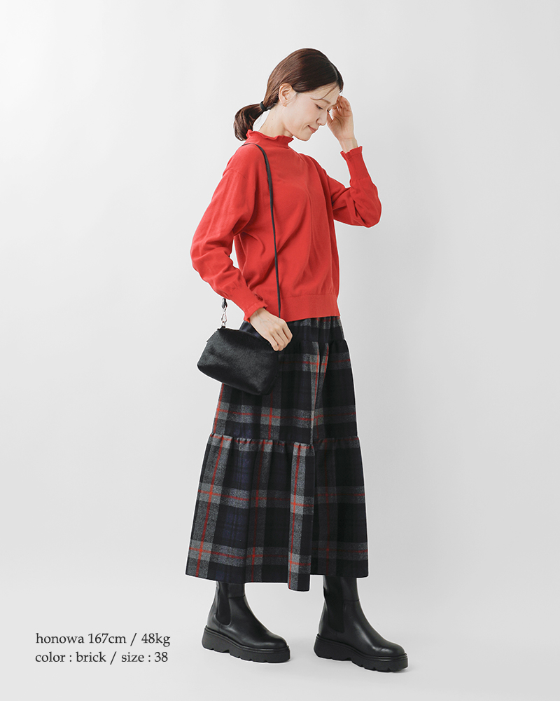 NOUVELLES DU PARADIS(ヌーベル ドゥ パラディ)ムーコットンフリルハイネックプルオーバーpk24306