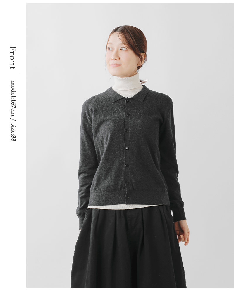 NOUVELLES DU PARADIS(ヌーベル ドゥ パラディ)ムーコットンポロカーディガンpk25301