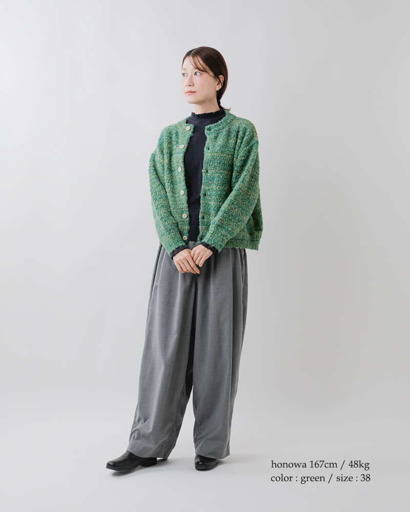 NOUVELLES DU PARADIS(ヌーベル ドゥ パラディ)mixブークレニットカーディガンpk25307