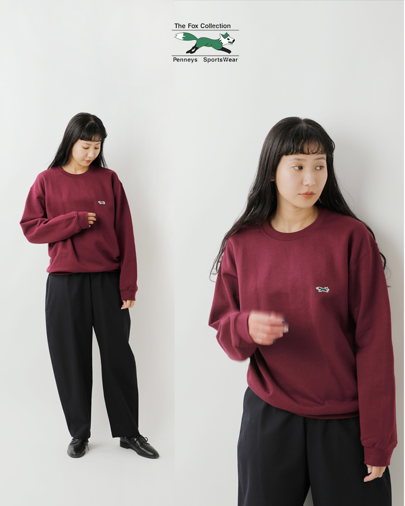 PENNEYS(ペニーズ)THEFOXフリースベーシッククルーネックスウェットシャツpn23s021