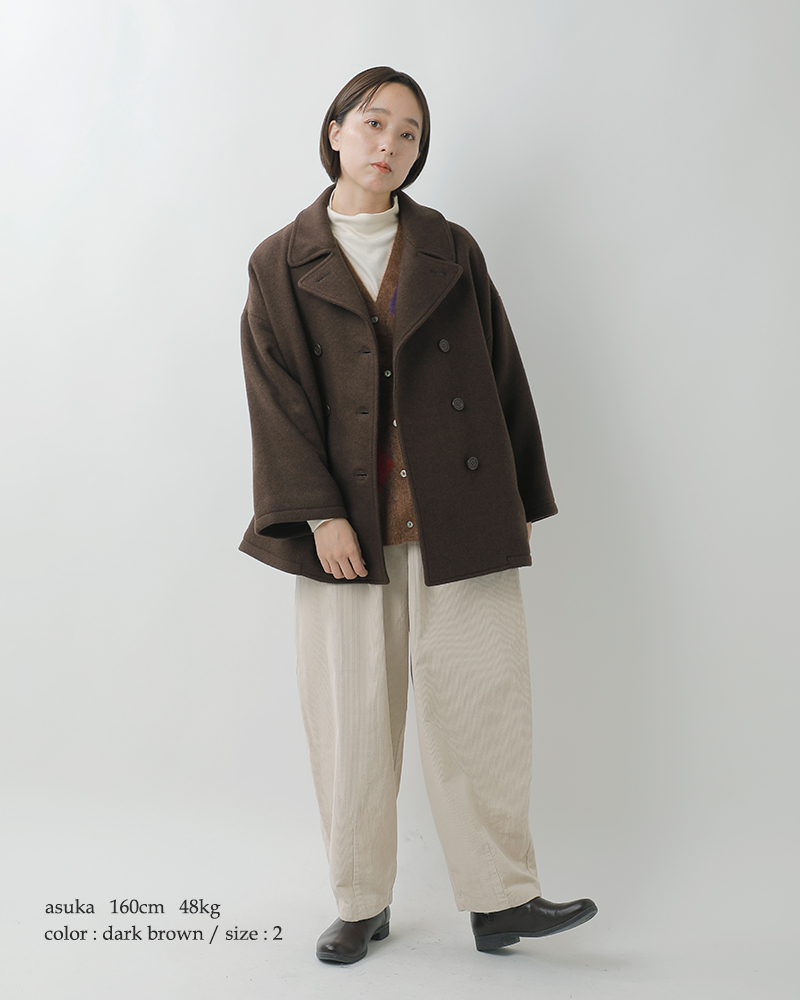 ARMEN(アーメン)ウールプレーンオーバーサイズピーコートpnam2352p