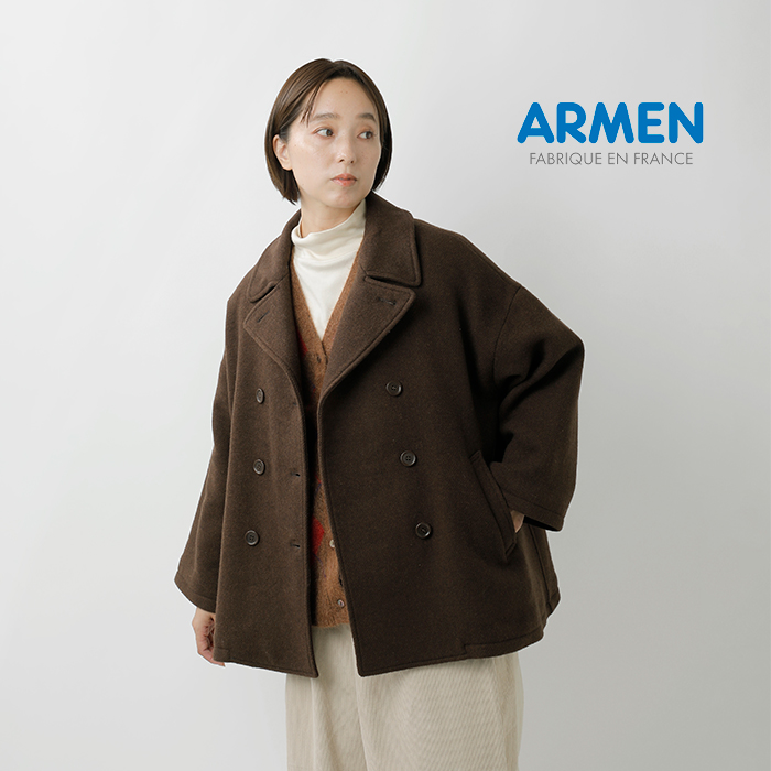 ARMEN(アーメン)ウールプレーンオーバーサイズピーコートpnam2352p