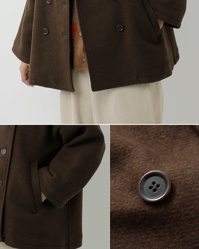 ARMEN(アーメン)ウールプレーンオーバーサイズピーコートpnam2352p