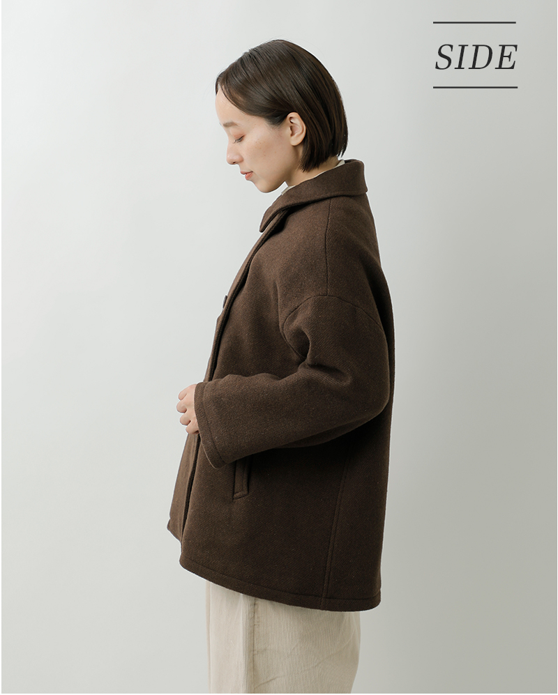 ARMEN(アーメン)ウールプレーンオーバーサイズピーコートpnam2352p