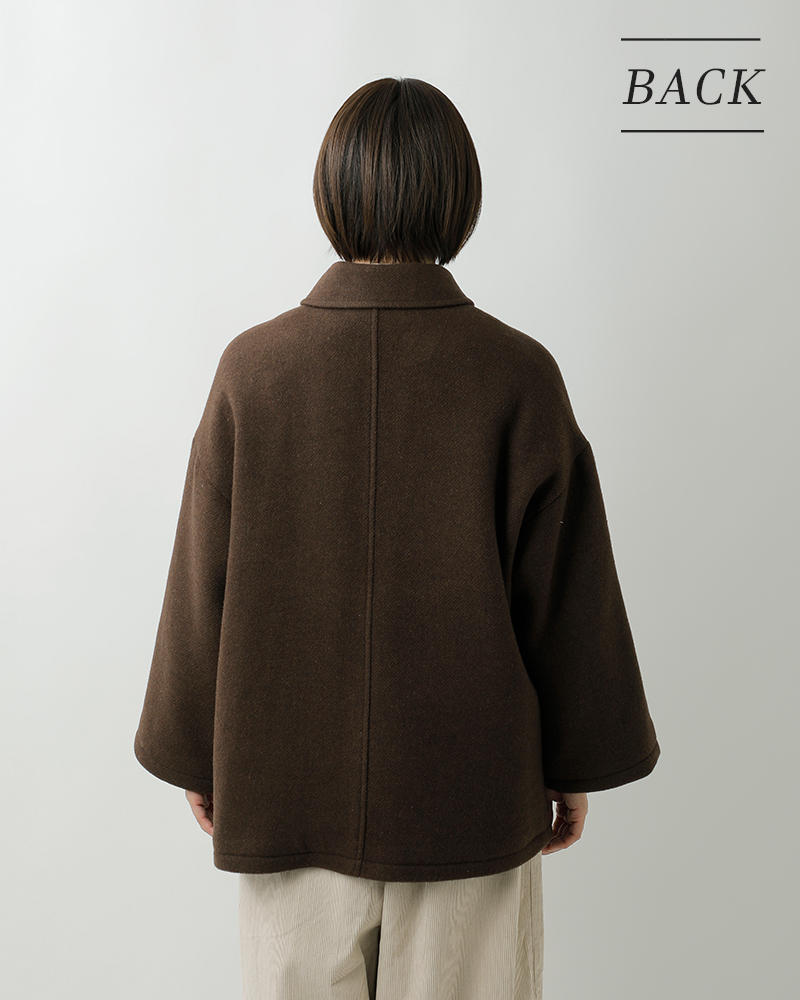 ARMEN(アーメン)ウールプレーンオーバーサイズピーコートpnam2352p