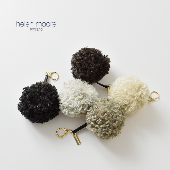 helen moore(ヘレンムーア)フェイクシープスキンポンポンキーホルダーpom