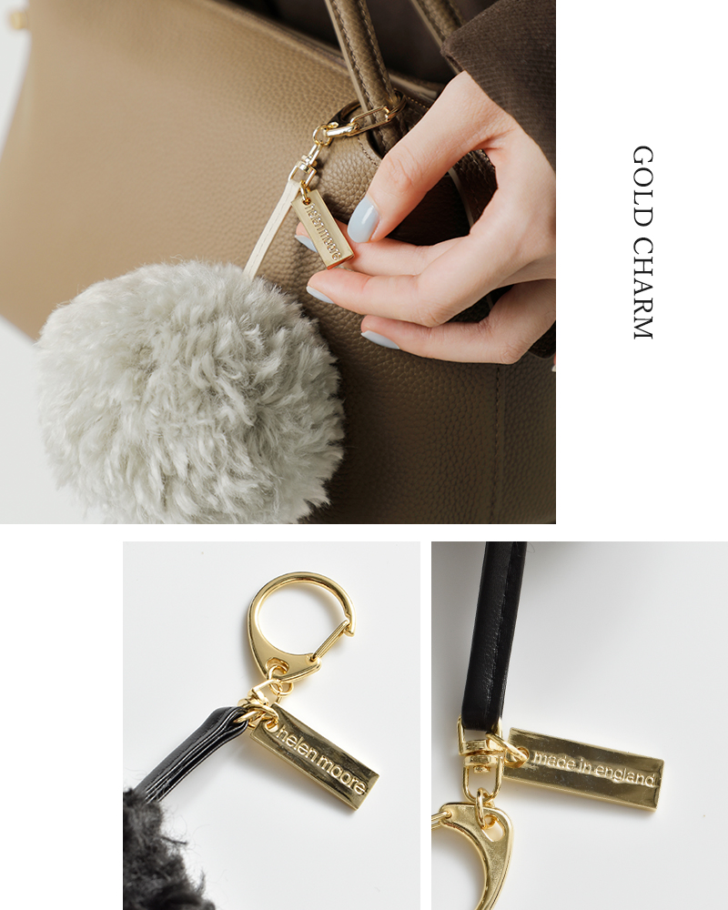 helen moore(ヘレンムーア)フェイクシープスキンポンポンキーホルダーpom