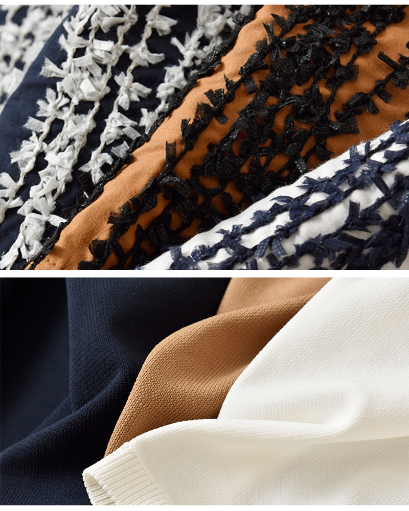 passe present le prmer(パッセ プレゾン ル プルメ)フラッグヤーン刺繍切替えベストprm-2051