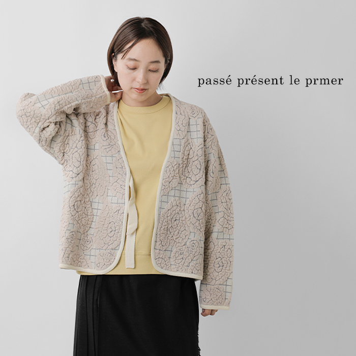 passe present le prmer(パッセ プレゾン ル プルメ)ふくれジャガードジャケットカーディガンprm-2056