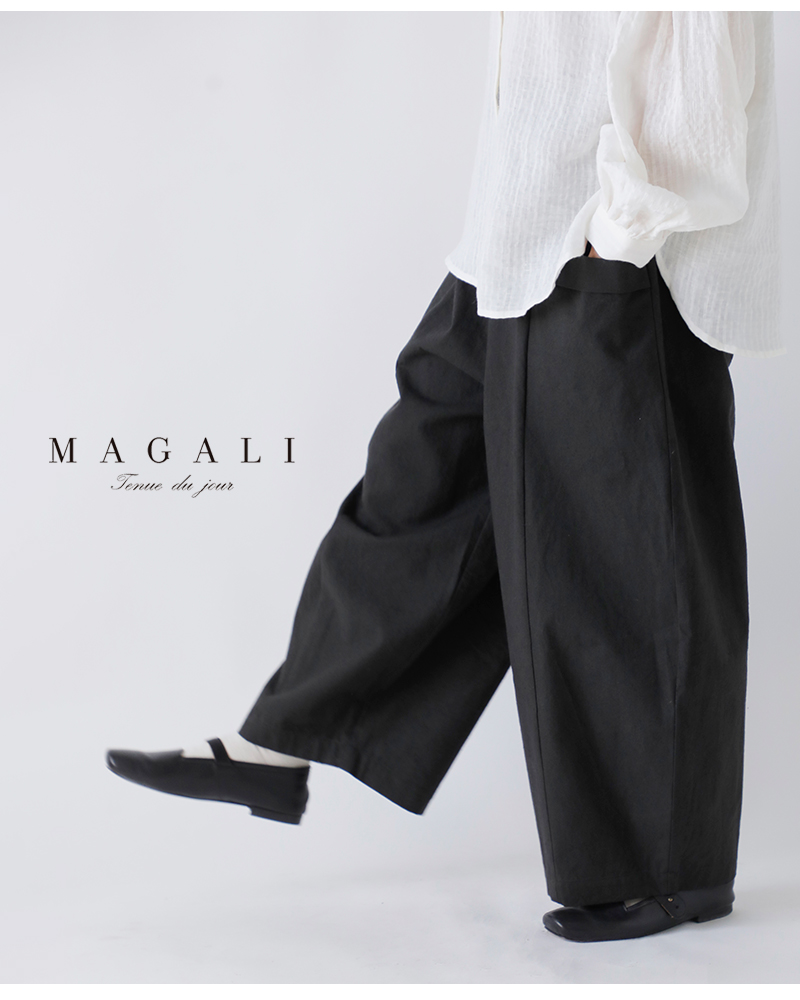 MAGALI(マガリ)コットンリネンアンティークキャンバスフラップパンツpt64