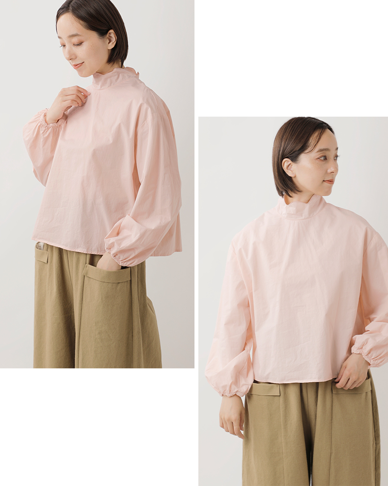 ROBE de PEAU(ローブデポー)コットンスカラップ刺繍2wayハイネックブラウス“JOUJOU2WAYBLOUSE”r306