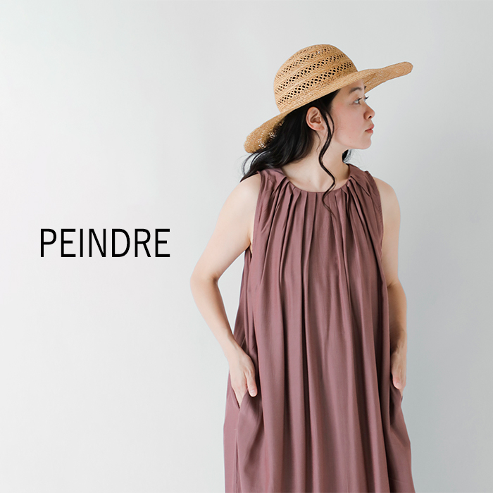 peindre(パンドル)フロントタックノースリーブワンピースre-2085