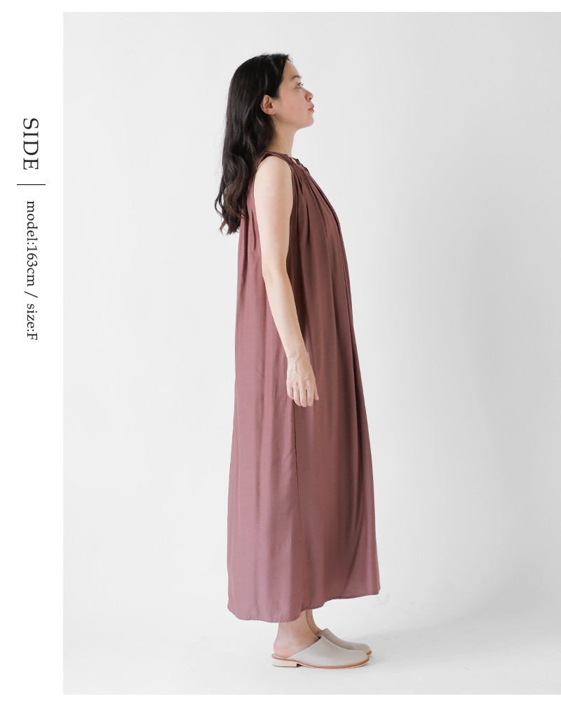 peindre(パンドル)フロントタックノースリーブワンピースre-2085