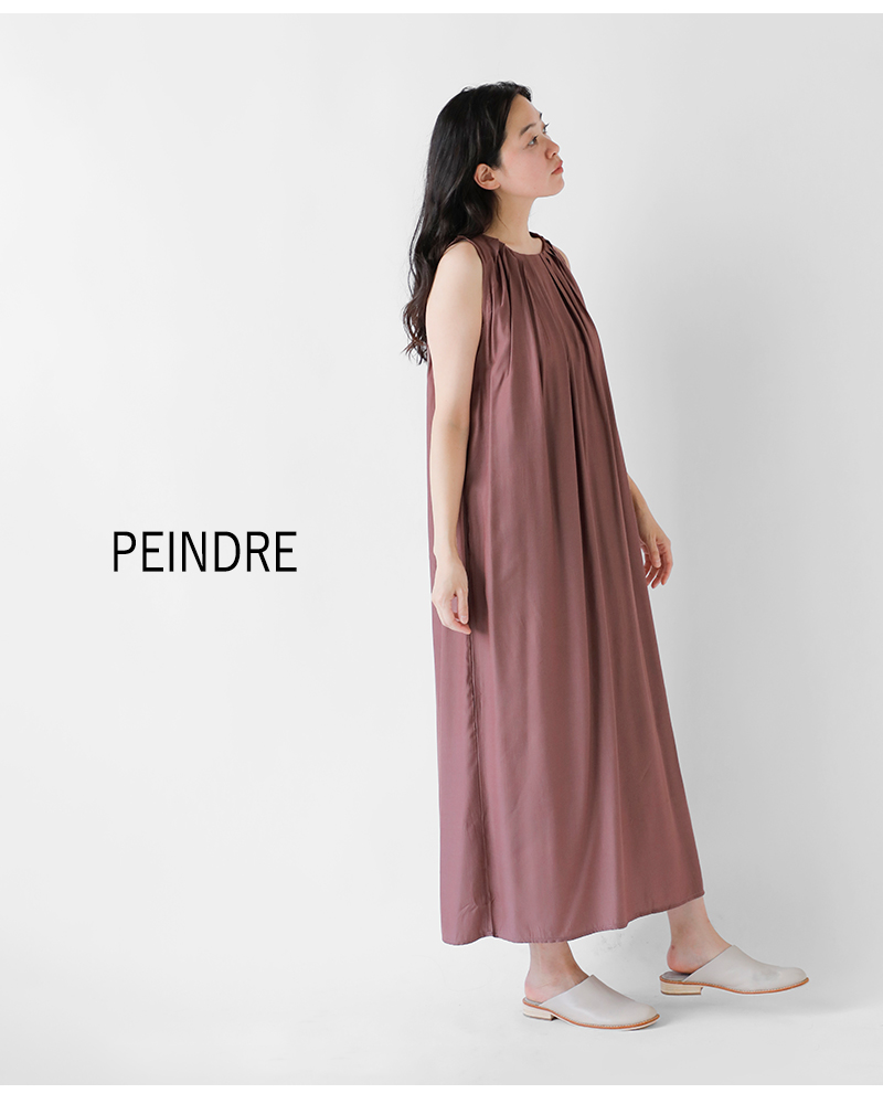 peindre(パンドル)フロントタックノースリーブワンピースre-2085
