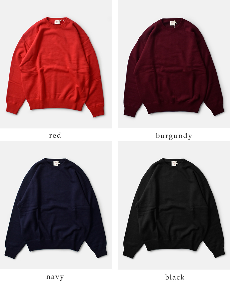 WLP(ダブルエルピー)ウールコットンニットクルーネックプルオーバーrl2510