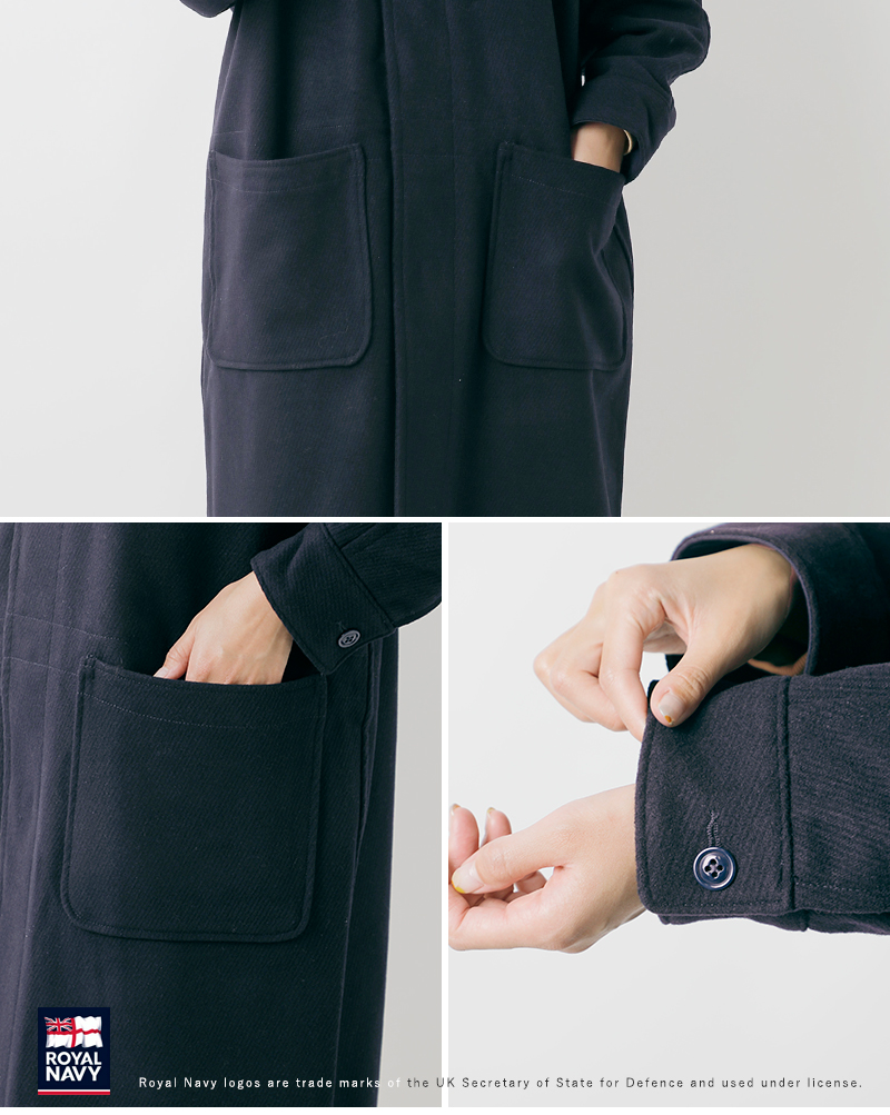 ROYAL NAVY(ロイヤルネイビー)カルゼメルトンスモックロングコート“SMOCKLONGCOAT”rn25fsml18
