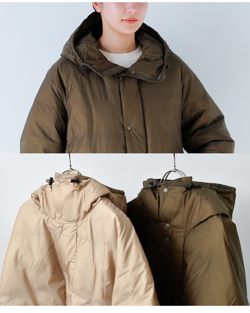 REMI RELIEF(レミレリーフ)超軽量ナイロンアウトドアフーディーロングダウンジャケットrn29373003