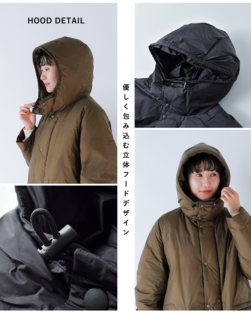 REMI RELIEF(レミレリーフ)超軽量ナイロンアウトドアフーディーロングダウンジャケットrn29373003