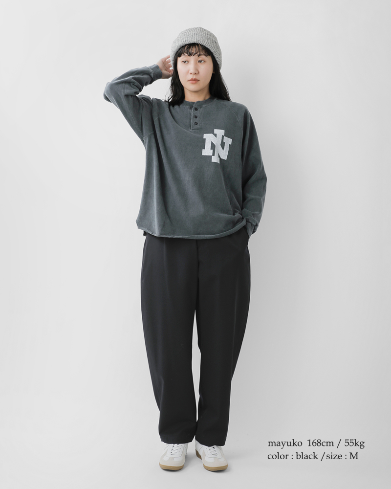 REMI RELIEFコットン SP加工 天竺 ヘンリーネック 長袖 Tシャツ rn29373122