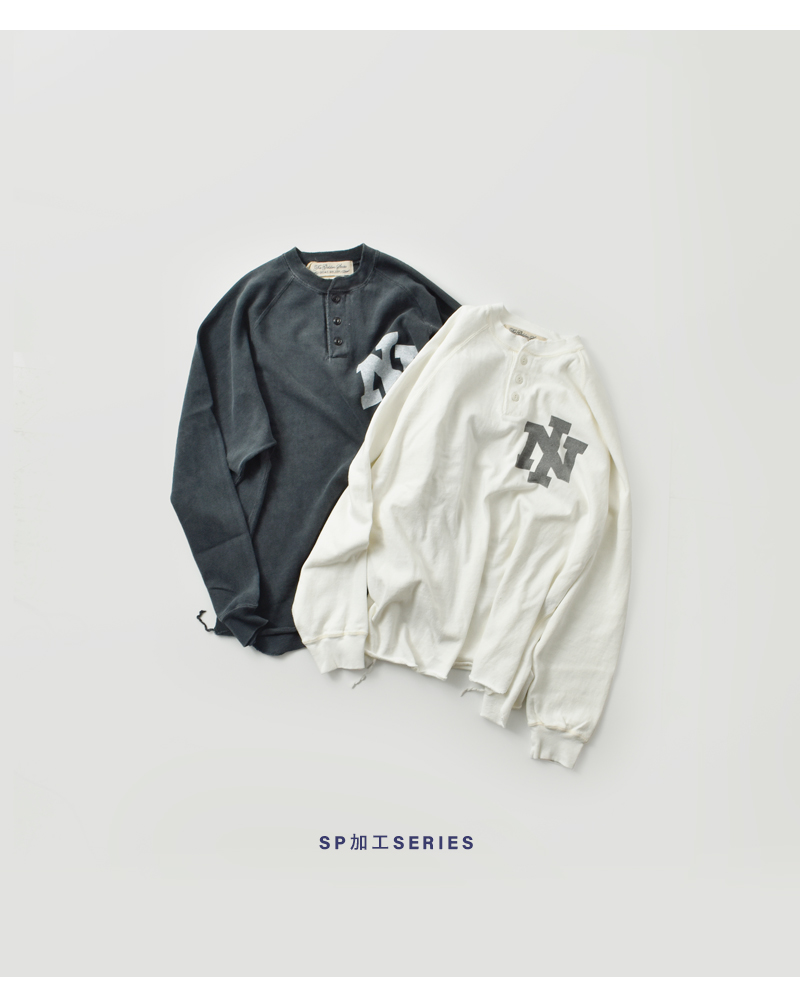 REMI RELIEFコットン SP加工 天竺 ヘンリーネック 長袖 Tシャツ rn29373122