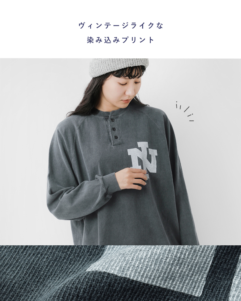 REMI RELIEFコットン SP加工 天竺 ヘンリーネック 長袖 Tシャツ rn29373122