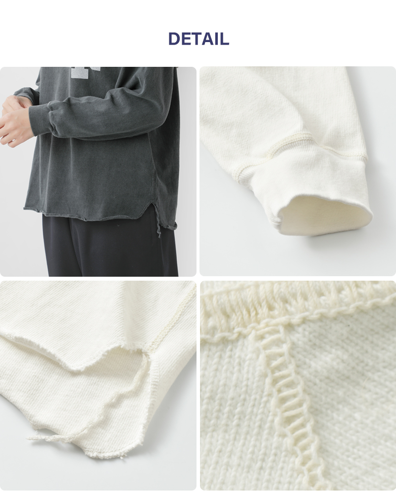 REMI RELIEFコットン SP加工 天竺 ヘンリーネック 長袖 Tシャツ rn29373122