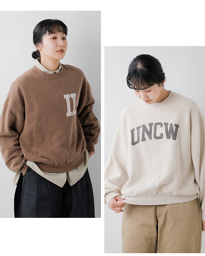 REMI RELIEF(レミレリーフ)コットンSP加工起毛裏毛クルーネック長袖Tシャツrn29373141-42