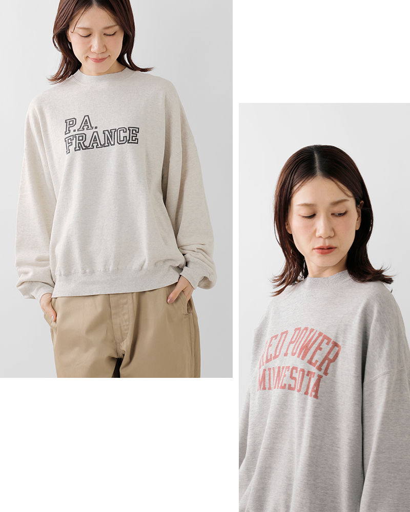 REMI RELIEF(レミレリーフ)コットンSP加工3飛び裏毛クルーネックスウェットシャツrn29373149-50