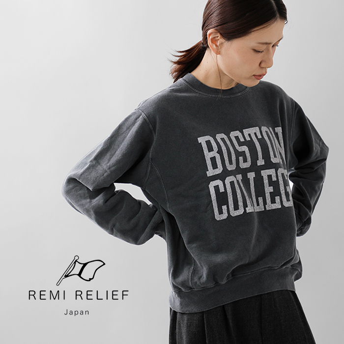 REMI RELIEF(レミレリーフ)コットンSP加工3飛び裏毛クルーネックニューフィットスウェットシャツrn29373157