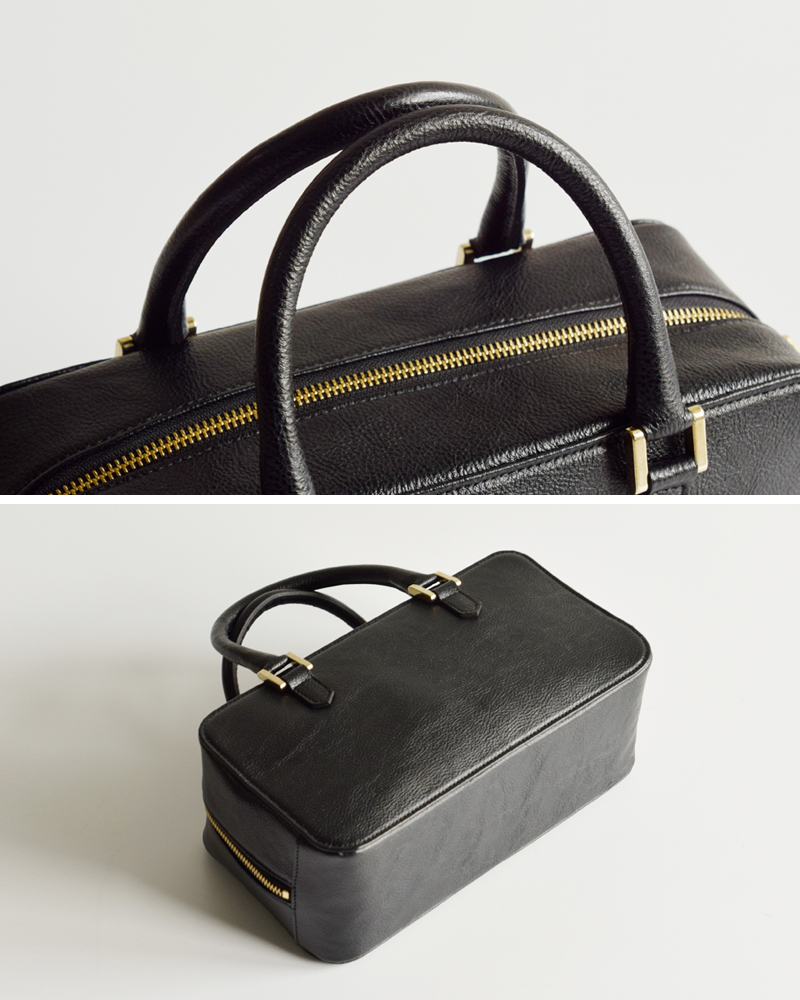 POMTATA(ポンタタ)カウレザーボックスシェイプ型ハンドバッグ“RONEHANDBAG”rone-handbag