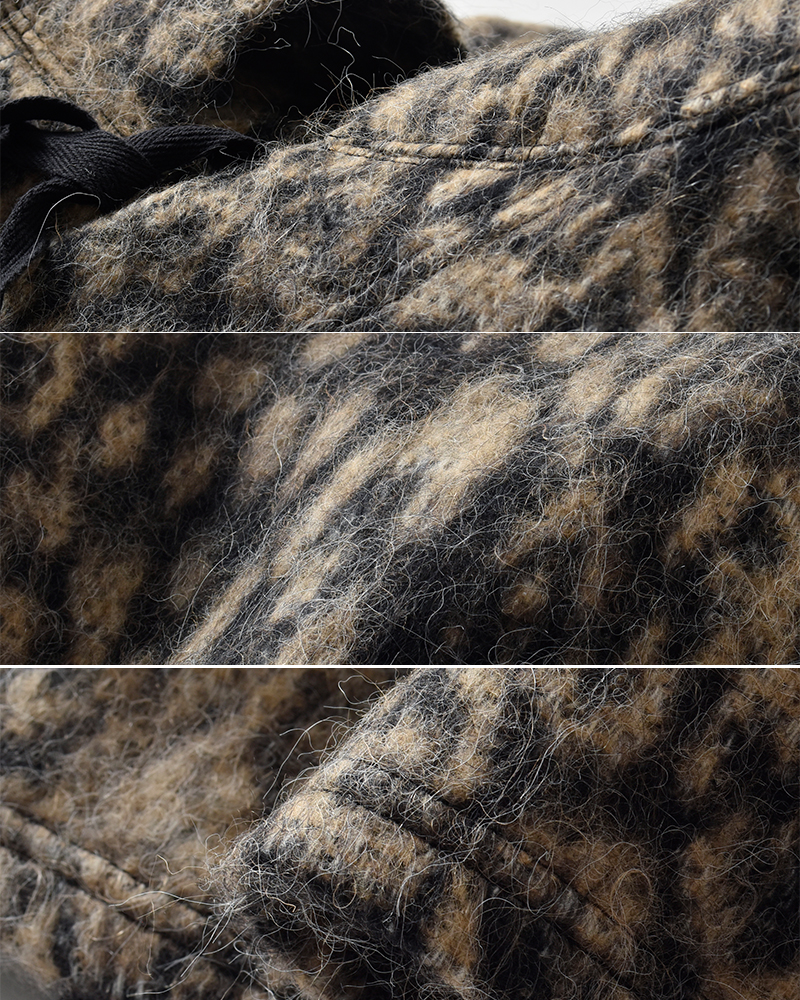 ENGINEERED GARMENTS(エンジニアド ガーメンツ)ウールレオパードジャガードニットラップベスト“KnitWrapVest”rv080