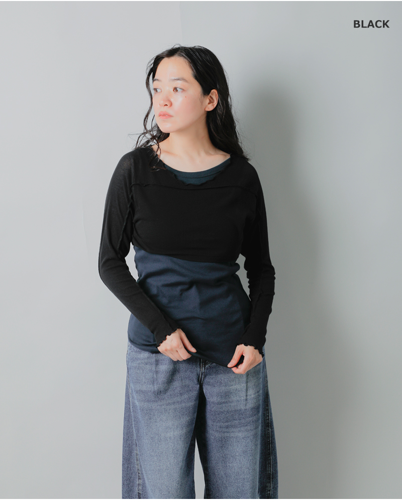 RHODOLIRION(ロドリリオン)コットンタンクトップ長袖ユニットTシャツ“TankTopLongSleeveUnitTee”rv1083