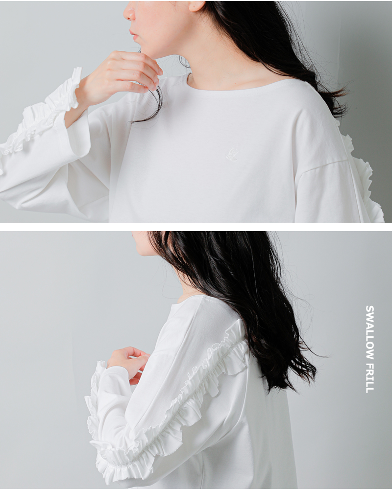 RHODOLIRION(ロドリリオン)コットンスワローフリルバスクシャツ“SwallowFrillBasqueShirt”rv1087