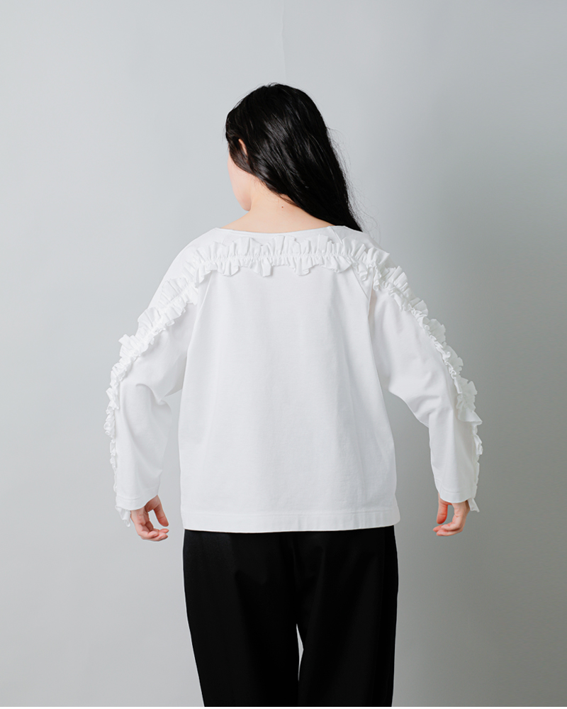 RHODOLIRION(ロドリリオン)コットンスワローフリルバスクシャツ“SwallowFrillBasqueShirt”rv1087