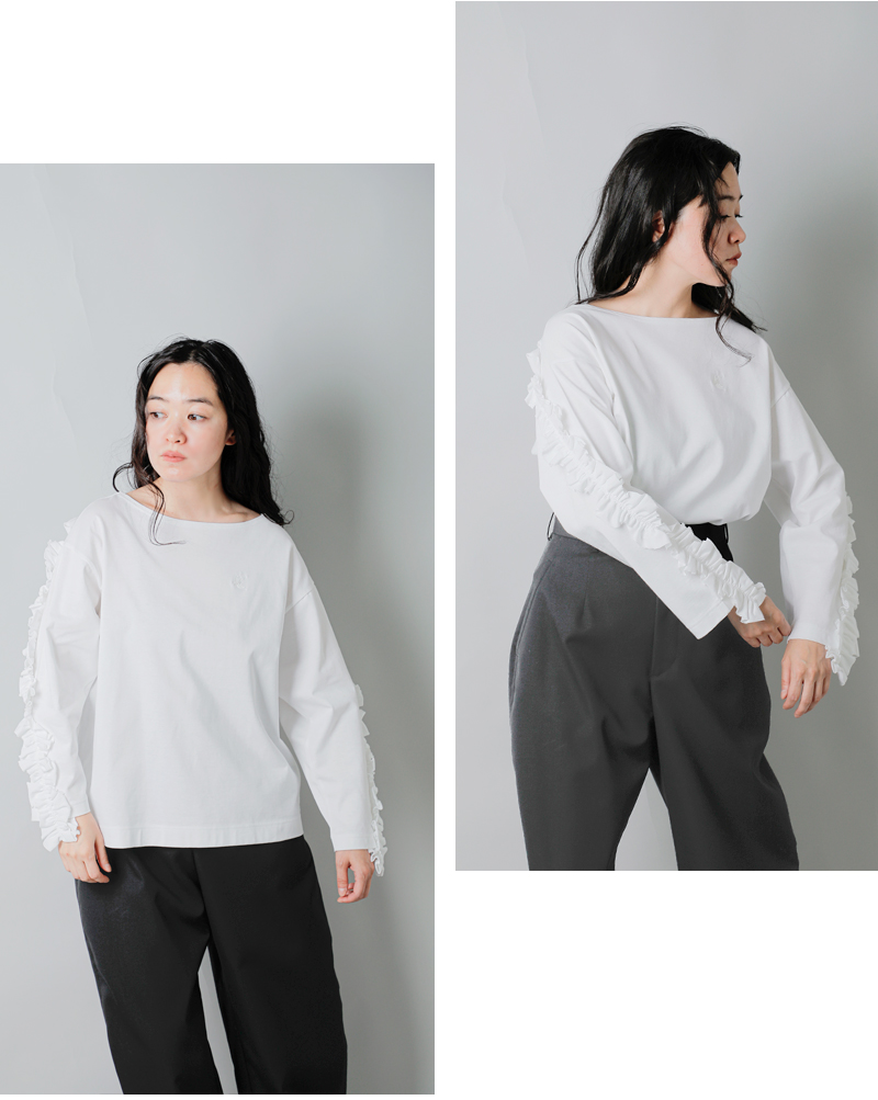 RHODOLIRION(ロドリリオン)コットンスワローフリルバスクシャツ“SwallowFrillBasqueShirt”rv1087