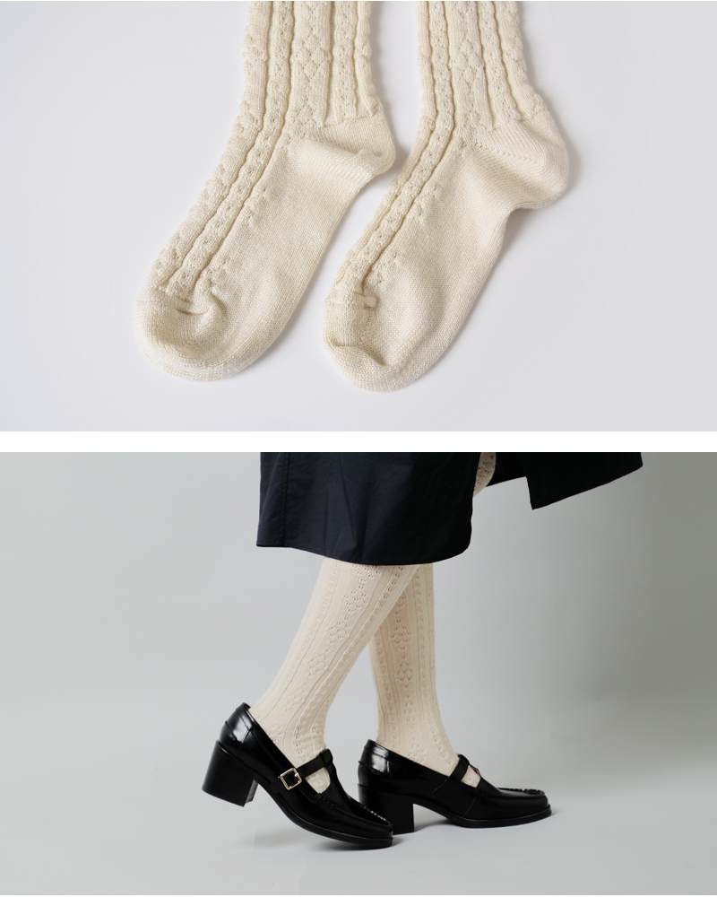 RHODOLIRION(ロドリリオン)コットンミックスアイレットパターンタイツ“TightsEyeletPattern”rv1109