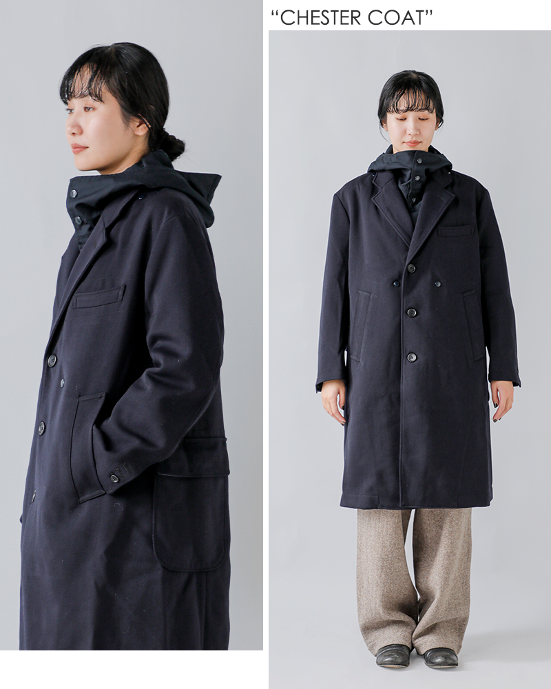 ENGINEERED GARMENTS(エンジニアド ガーメンツ)ウーステッドウールフード付きチェスターコート“ChesterCoat”rv204