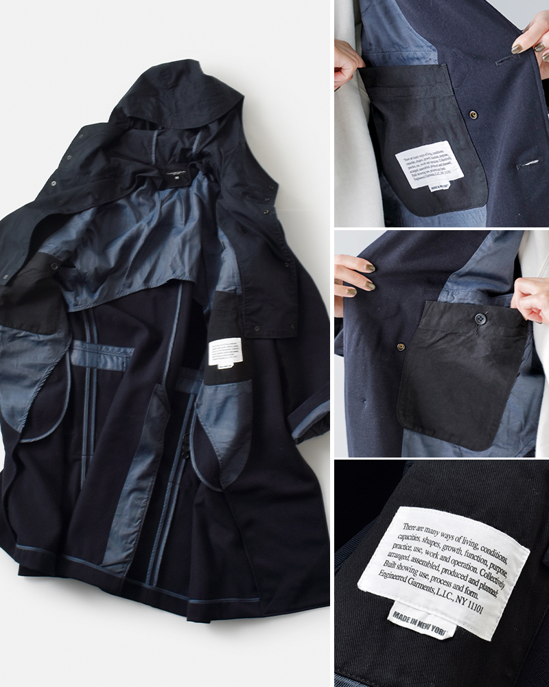 ENGINEERED GARMENTS(エンジニアド ガーメンツ)ウーステッドウールフード付きチェスターコート“ChesterCoat”rv204