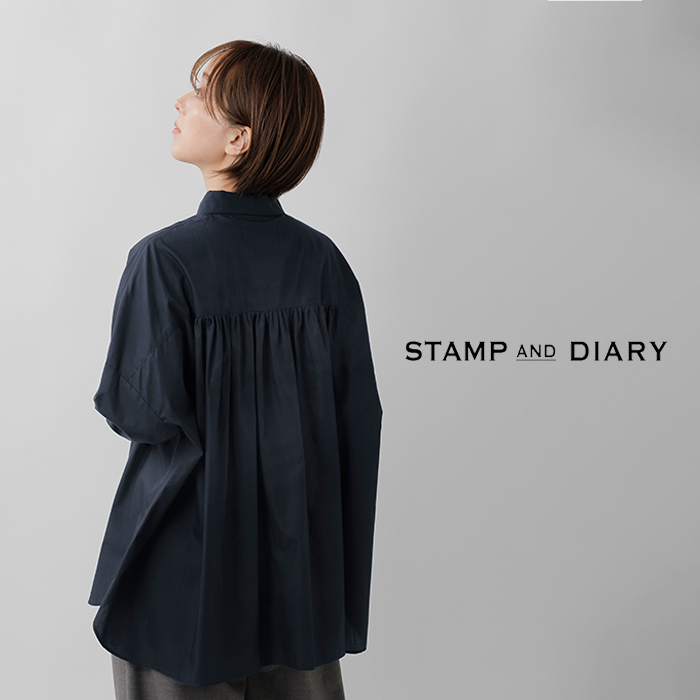 STAMP AND DIARY(スタンプアンドダイアリー)コットンスモールカラーバックギャザーブラウスsd502aw41