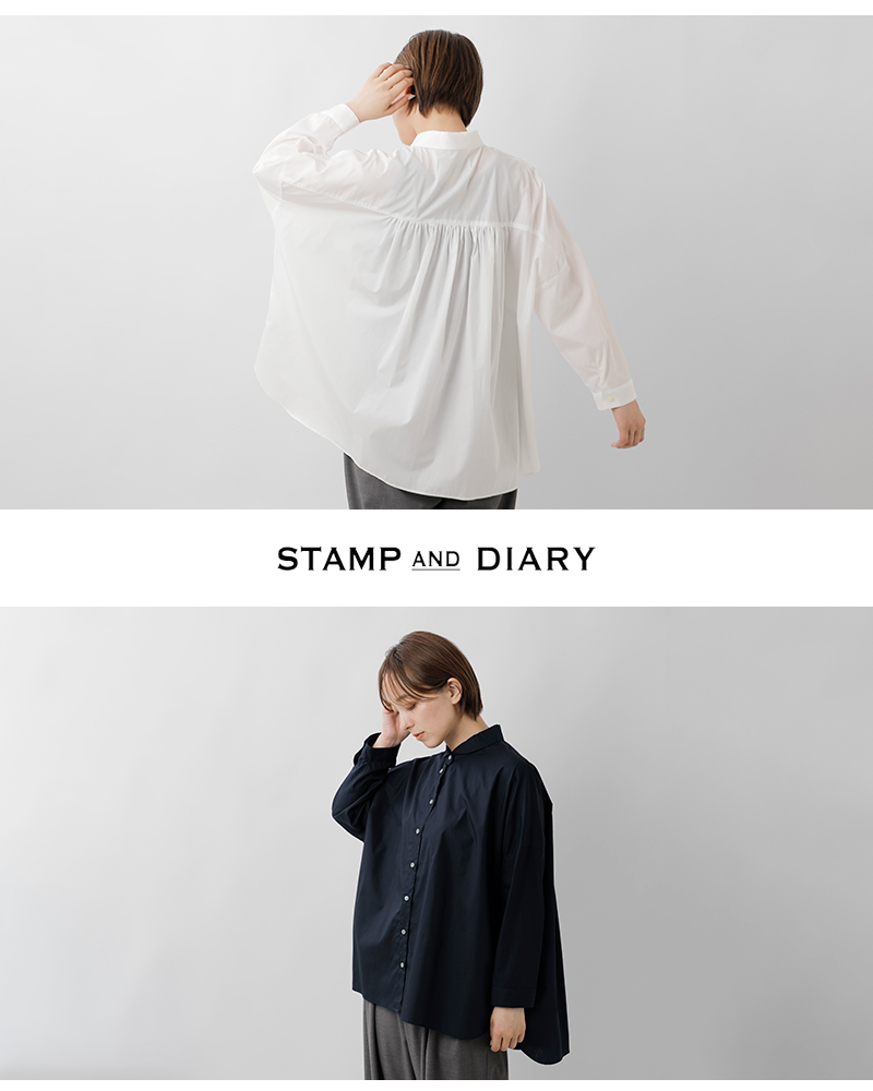 STAMP AND DIARY(スタンプアンドダイアリー)コットンスモールカラーバックギャザーブラウスsd502aw41