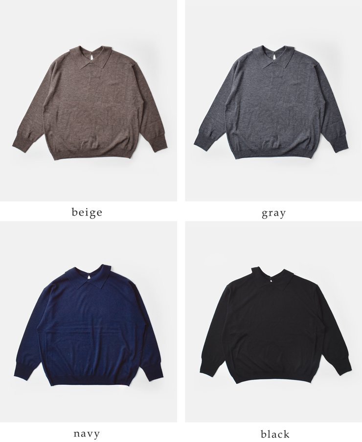 STAMP AND DIARY(スタンプアンドダイアリー)スムースウール襟付プルオーバーsd502awk12