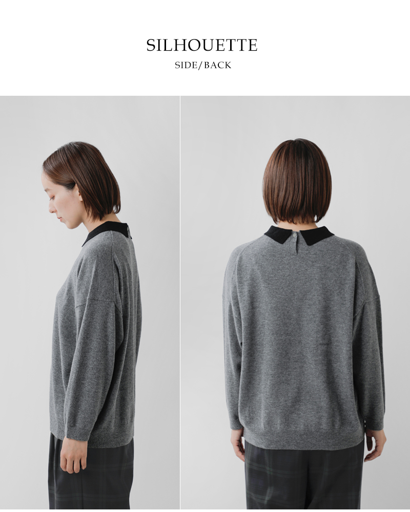 STAMP AND DIARYメリノカシミヤ 襟付 プルオーバー sd504awk11