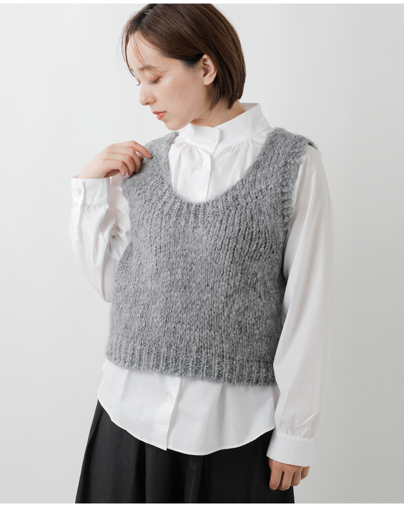 TRICOTS JEAN MARC(トリコット ジーン マルク)モヘアブレンドニットショートベストsevulle