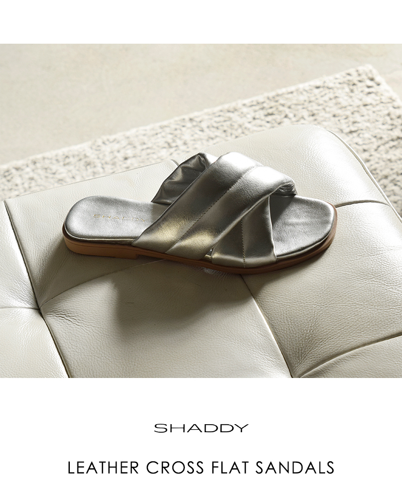 30%OFF】SHADDY シャディ レザー クロス フラット サンダル sh28