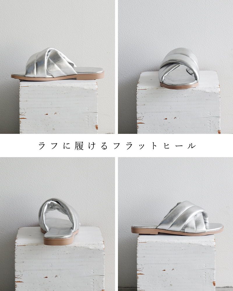 30%OFF】SHADDY シャディ レザー クロス フラット サンダル sh28