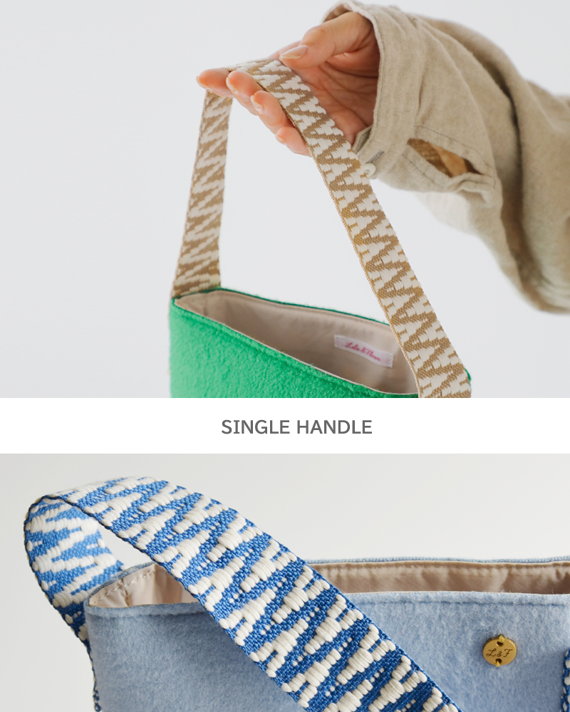 Lila&Fleur(リラアンドフルール)フェルトシングルハンドルバッグ“Anna”single-handle-bag