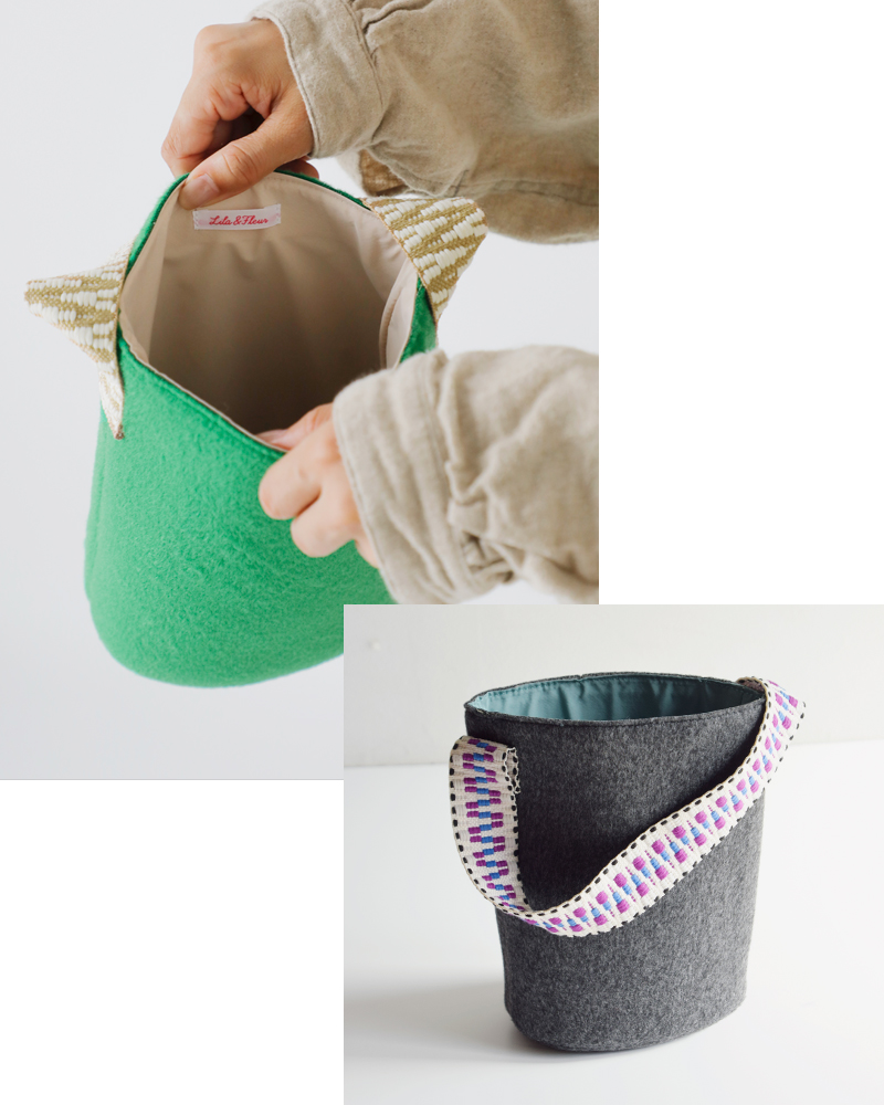 Lila&Fleur(リラアンドフルール)フェルトシングルハンドルバッグ“Anna”single-handle-bag